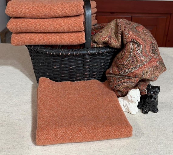 Smoked Salmon, Hand-Dyed 100% Wool Fabric for RugHooking, Applique, Penny Rugs, Quilting, Herringbone Texture, Reversible, 1/4 Yard, W723