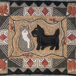 Rug Hooking Pattern, Sherlock and Watson, 30&quot; x 36&quot;  P129