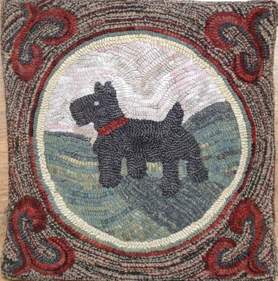 Rug Hooking Pattern, A Scottie Named Watson, 18" x 18"  P106