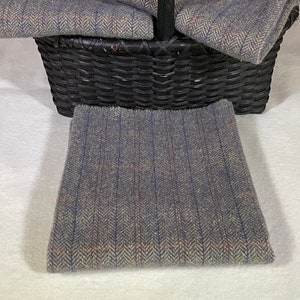Harbour Mist, Gray/Blue Herringbone, Mill Dyed 100% Wool Fabric for Hooking, Applique, Penny Rugs, Quilting, Vintage Blue, Fat 1/4 yd W558