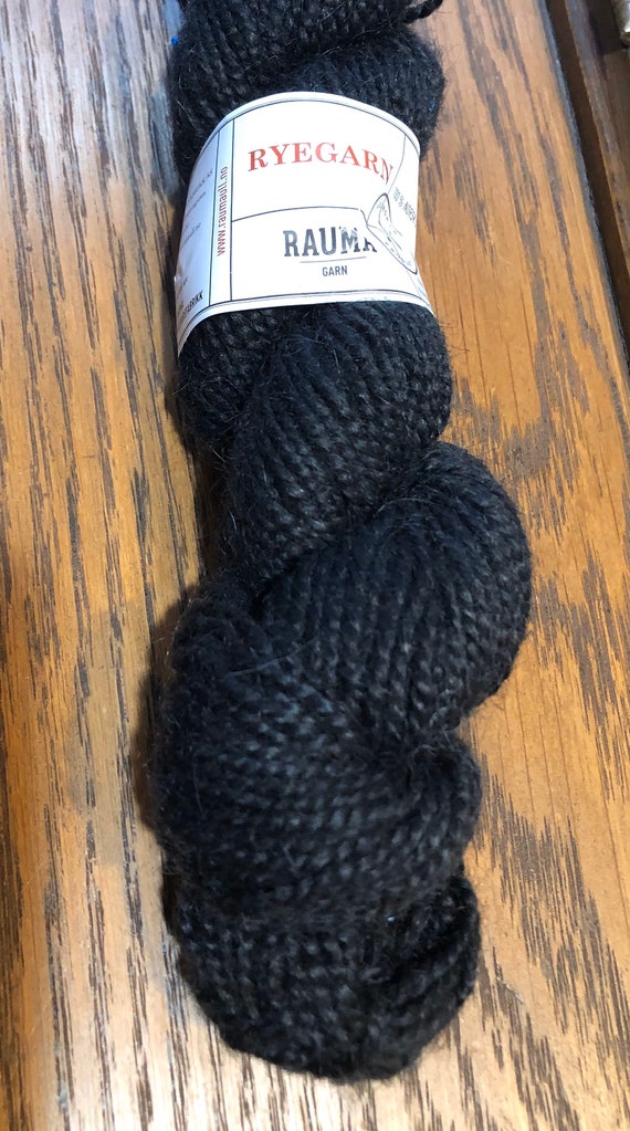 Norwegian Wool Rug Yarn, Rauma Ryegarn, Sheep Black #575