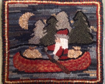 Rug Hooking Pattern, Northwoods Santa  14" x 16, P121
