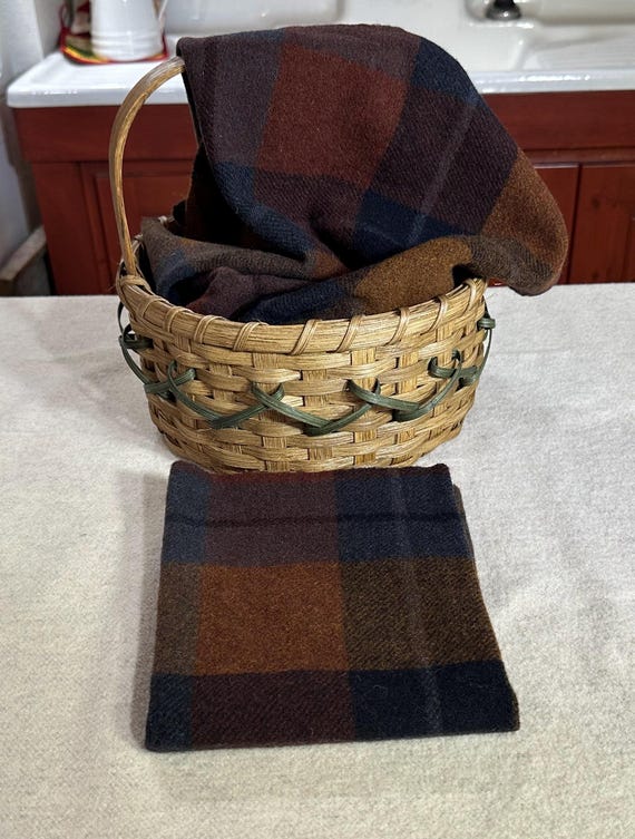 Harvest Plaid, Dark Blue, Rust, Gold & Black Plaid, Mill Dyed Wool Fabric for Rug Hooking, Applique, Penny Rugs, Fiber Arts, Fat 1/4 Yd W682