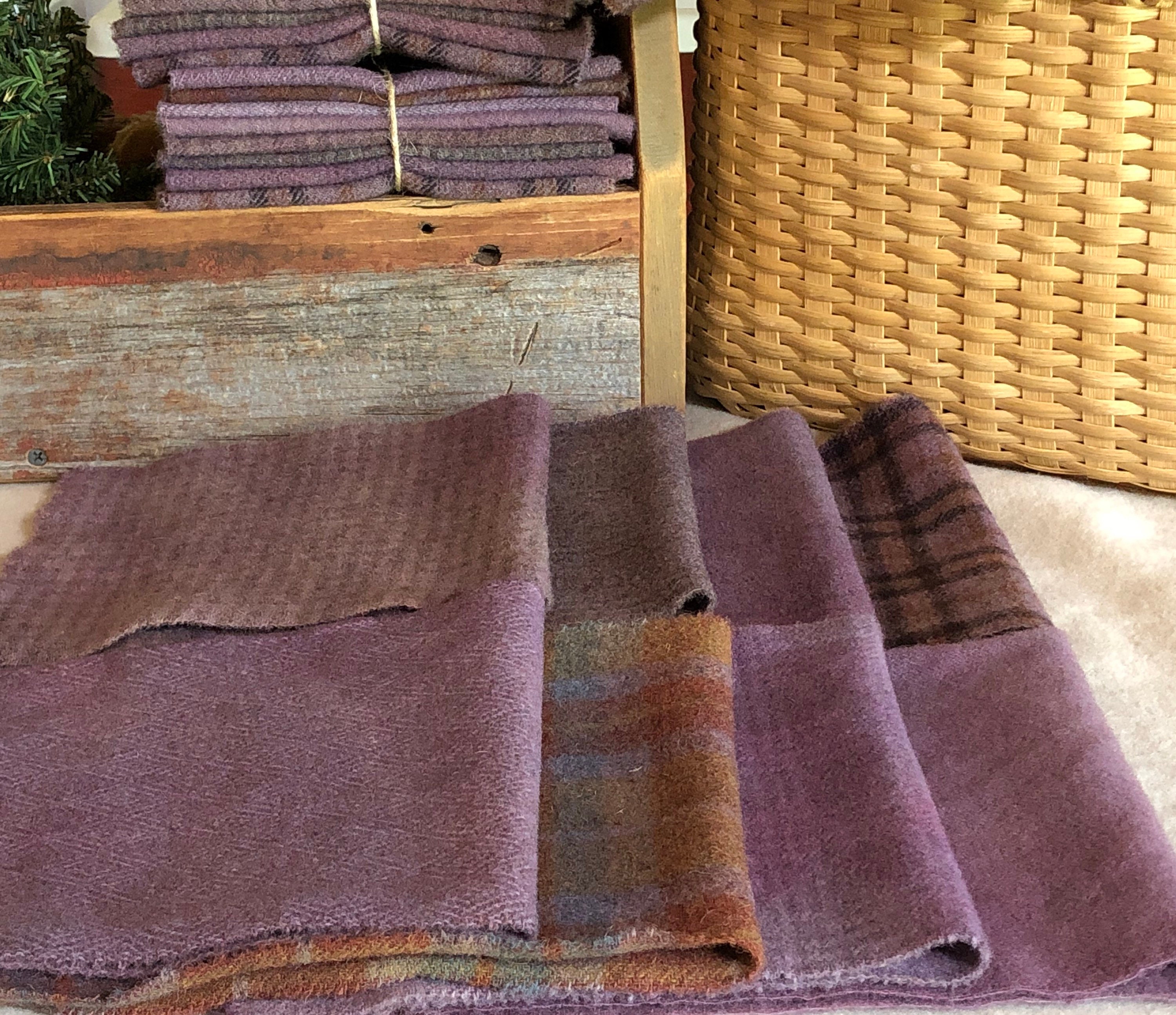 Lavender Mix, HandDyed Wool Fabric for Rug Hooking, Dusty Purple