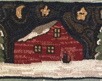 Rug Hooking Pattern, Grandpa's Granary  10" x 20" , P133