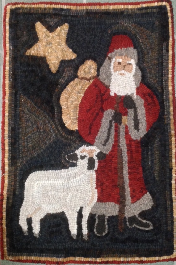 Rug Hooking Pattern, Christmas Shepherd 16" x 24", P119