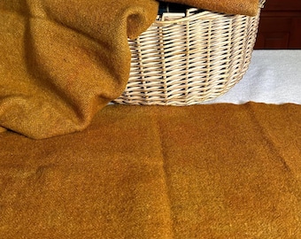Dark Pumpkin Herringbone, Hand  Dyed Wool Fabric for Rug Hooking, Applique, Penny Rugs, Fiber Arts, Rusty Fall Colors, Fat Quarter Yard W692