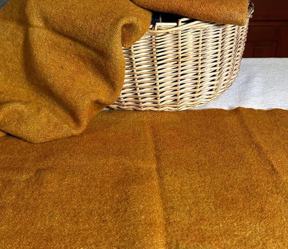 Dark Pumpkin Herringbone, Hand  Dyed Wool Fabric for Rug Hooking, Applique, Penny Rugs, Fiber Arts, Rusty Fall Colors, Fat Quarter Yard W692