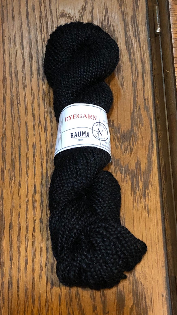 Norwegian Wool Rug Yarn, Rauma Ryegarn, Black #536