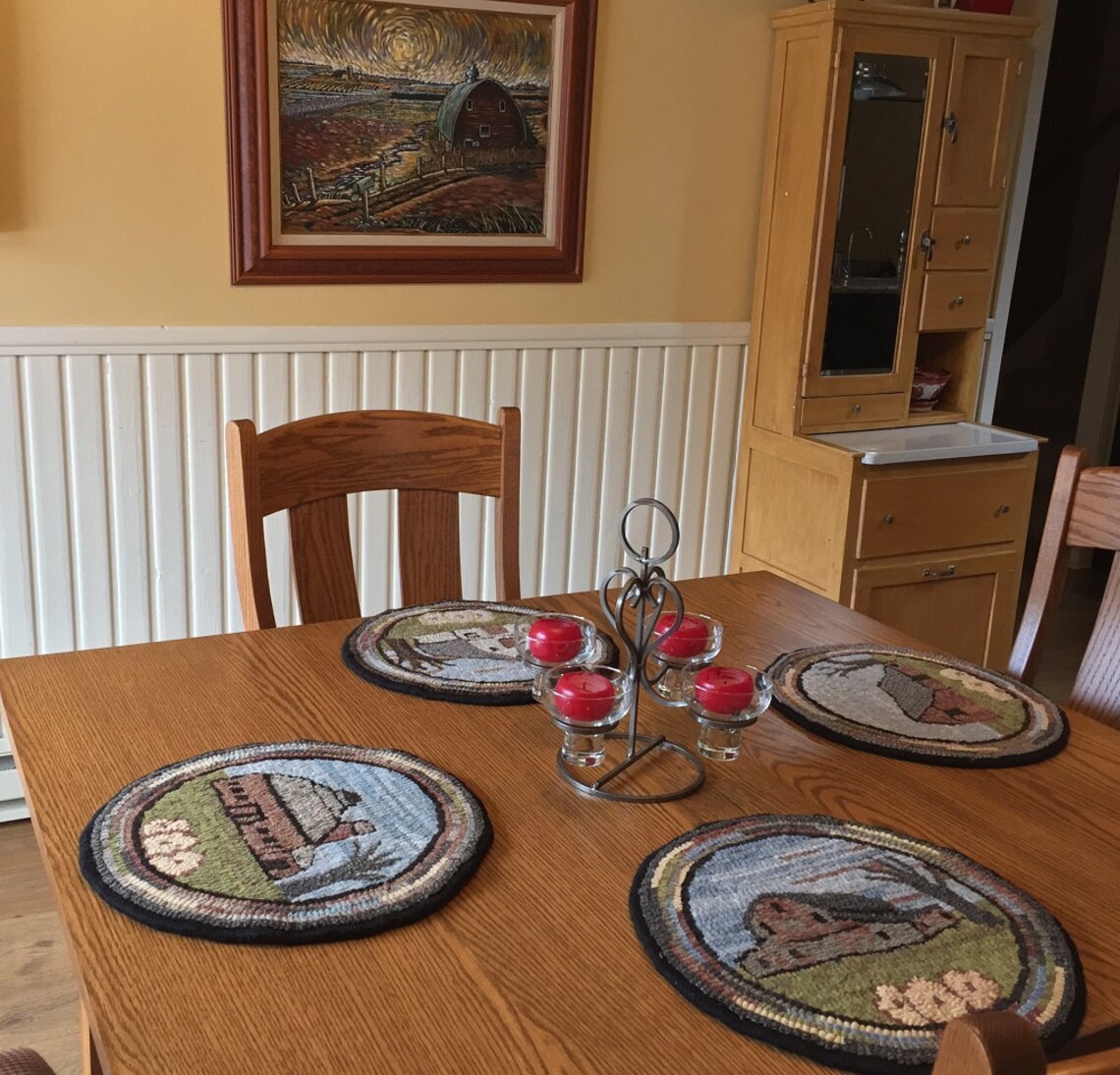 Rug Hooking Pattern for old Barn 2 Chair Pad on - Etsy