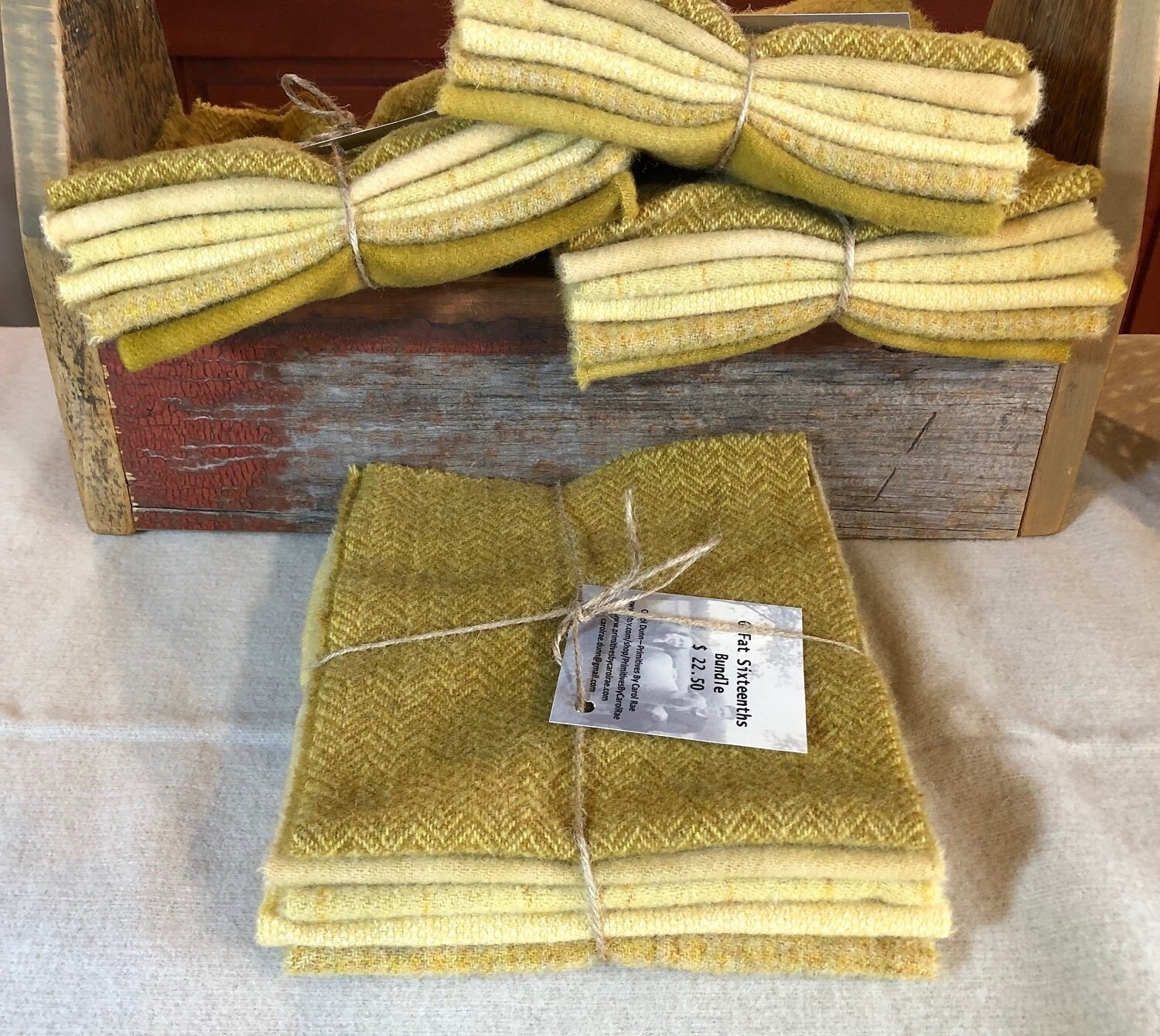 Yellow Wool Bundle, Daffodil Yellow, Hand dyed and Mill dyed Wool Fabric for Rug Hooking ...