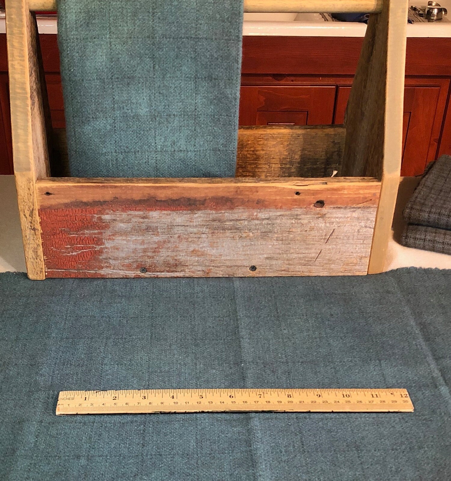 Blue Thistle Windowpane ,Hand-Dyed Wool Fabric for Rug Hooking ...