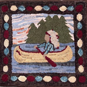 Rug Hooking Pattern: Naniboujou North Shore Primitive Design (16x18)