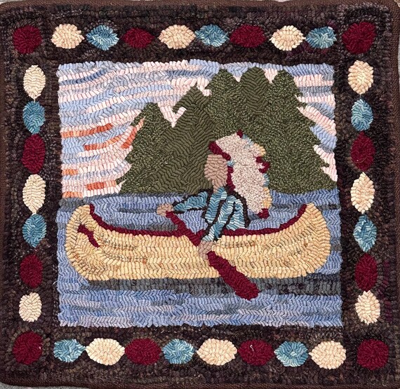 Rug Hooking Pattern, Naniboujou,  Hooked Rug, Wall Hanging, Table Mat, North Shore Primitive, 16" x 18", P105