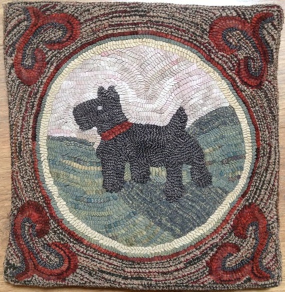 Rug Hooking Pattern, A Scottie Named Watson, 18" x 18"  P106