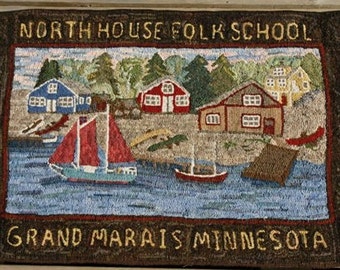 Rug Hooking Pattern, "North House Folk School" , On Primitive Linen  27"x 42"  P126