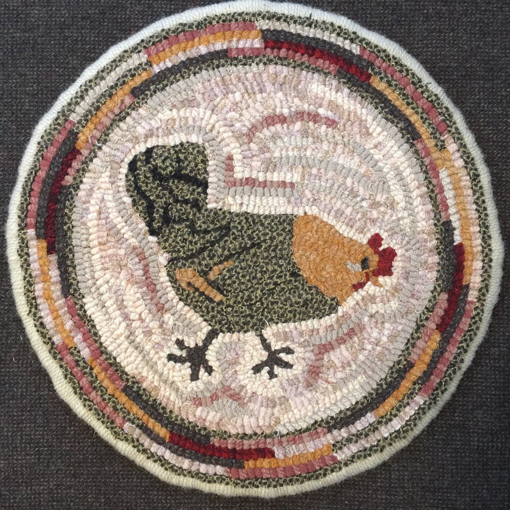 Rug Hooking Pattern for Hazel Chair Pad on Monks Cloth or Primitive Linen P144