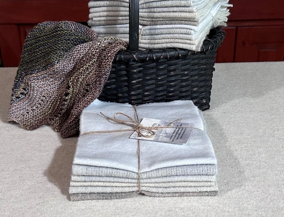 Antique  Lights & Shadows, Off White/Gray Bundle, Hand-dyed Wool for Rug Hooking, Applique, Penny Rugs, Quilting, Six 1/16 Yd Pieces W680