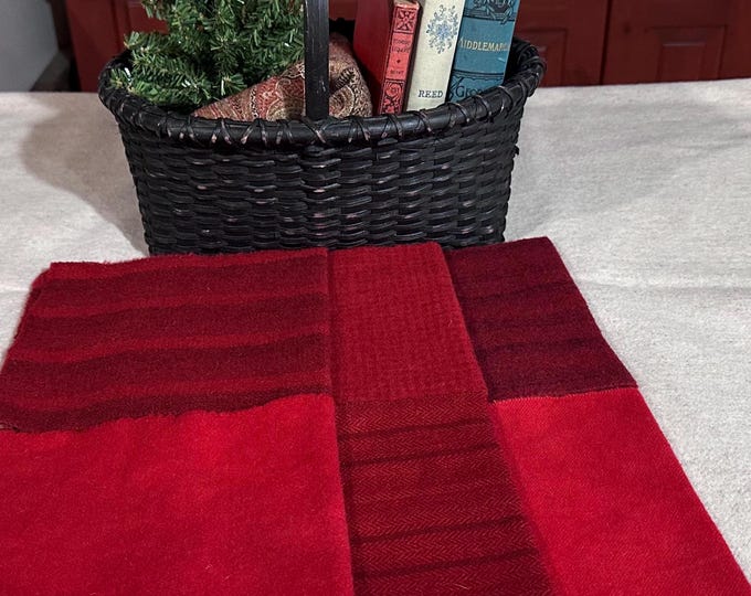 Vintage Blue Mix Wool Bundle, Handdyed Wool Fabric for Rug Hooking ...