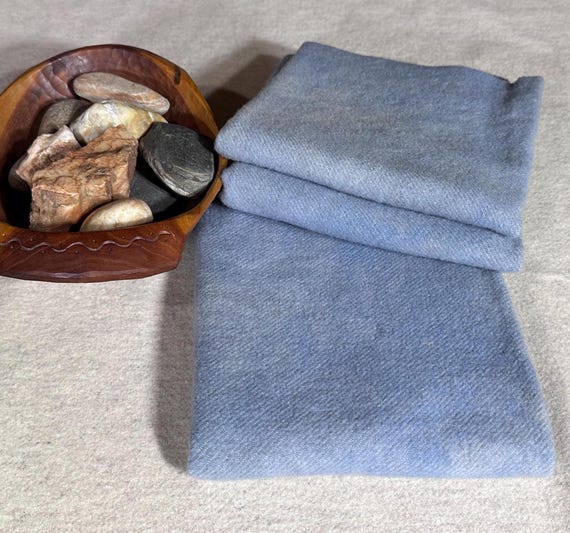 Slate Blue Texture ,Hand-Dyed Wool Fabric for Rug Hooking, Applique, Penny Rugs,  Fat Quarter Yard,Dusty, Muted, Primitive Blue/Gray, W696
