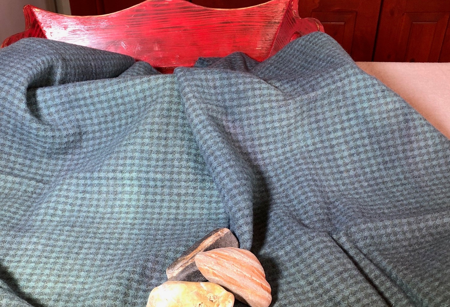 Blue Green Seas, HandDyed Wool Fabric for Rug Hooking, Applique, Penny