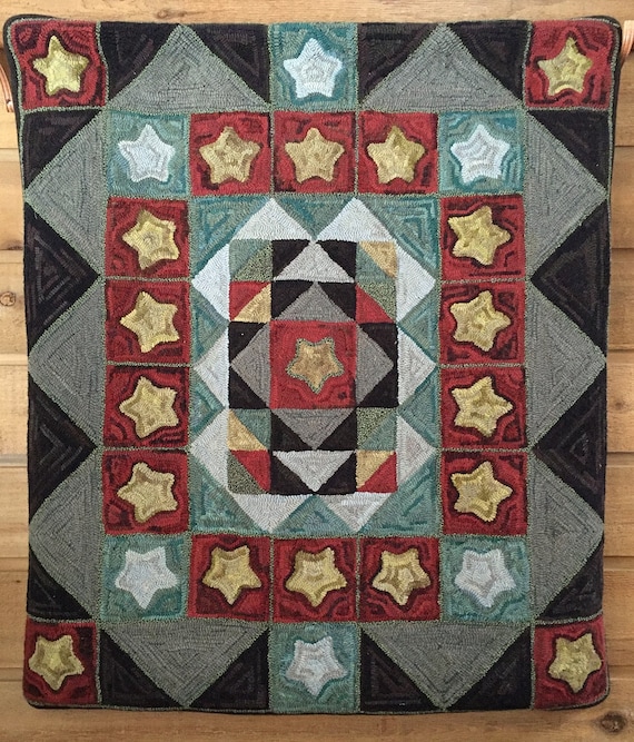 Rug Hooking Pattern, "Stars Over the Sawtooths" 49"x 56"  P127