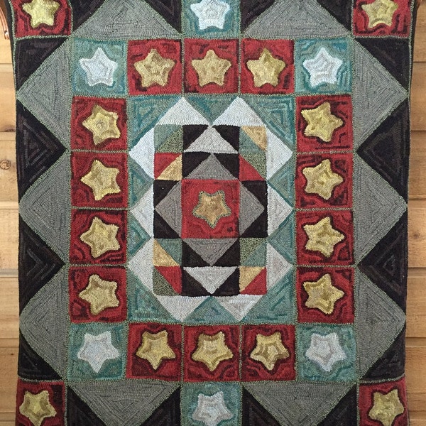 Rug Hooking Pattern, "Stars Over the Sawtooths" 49"x 56"  P127