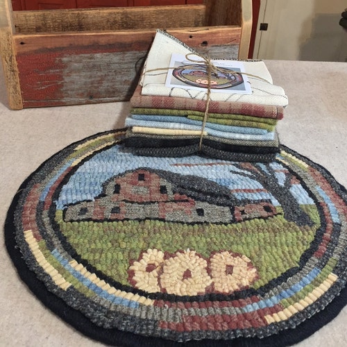 Rug Hooking Pattern for old Barn 1 Chair Pad on - Etsy