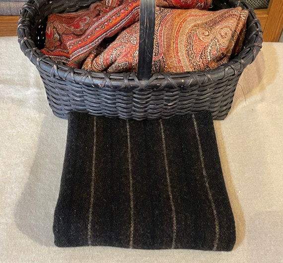 Black Reversible Stripe, Black Jack #2, Mill Dyed Wool Fabric for Rug Hooking, Applique, Penny Rugs, Fiber Arts, Fat Quarter Yard  W518