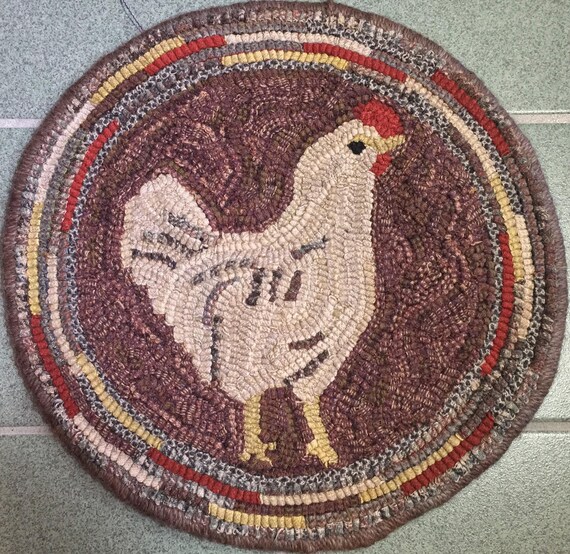 Rug Hooking Pattern for "Hetty" Chair Pad, on Monks Cloth or Primitive Linen, P109