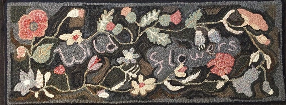 Rug Hooking Pattern, "Viola's Wild Flowers"  14" x 40" P143