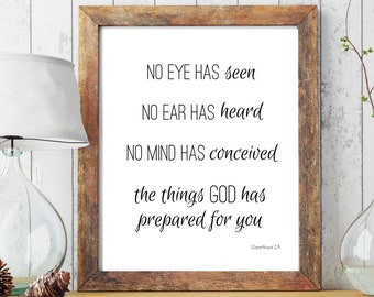 1 Corinthians 2:9, Printable Scripture, Bible Verse Print, Christian Wall Art