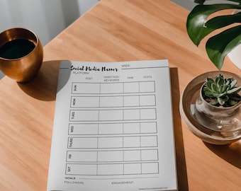 Social Media Content Planner | Weekly Post Schedule & Caption Planner