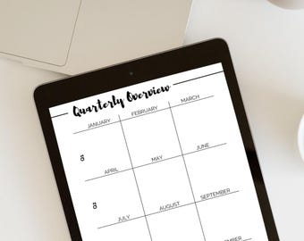 Undated Printable Planner Bundle | Daily, Weekly, Monthly & Quarterly Fillable PDF