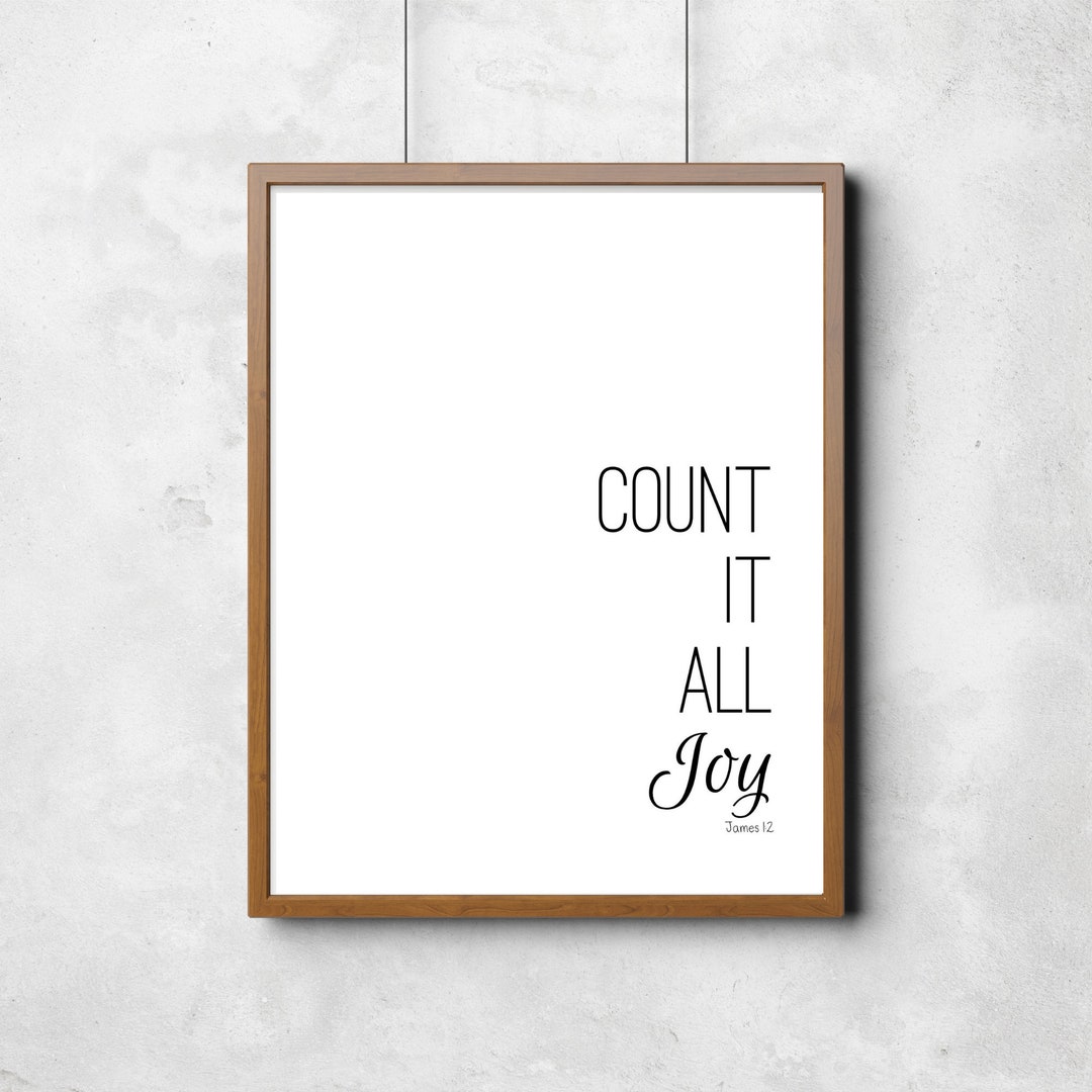James 1:2, Printable Scripture, Bible Verse Print, Christian Wall Art ...