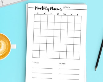 2022 Planificador mensual PDF rellenable, reutilizable e imprimible