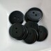 Pack of eight buttons large black resin two hole buttons 23mm large black buttons