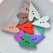 10 wooden folk heart hearts buttons wood mixed color colour 24mm x 15mm