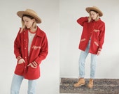 50s Varsity Jacket Vintage Mid Century Loggers Mid Length School Coat Wool Snap Button Bomber Athletic Mens Womens All Star Jacket