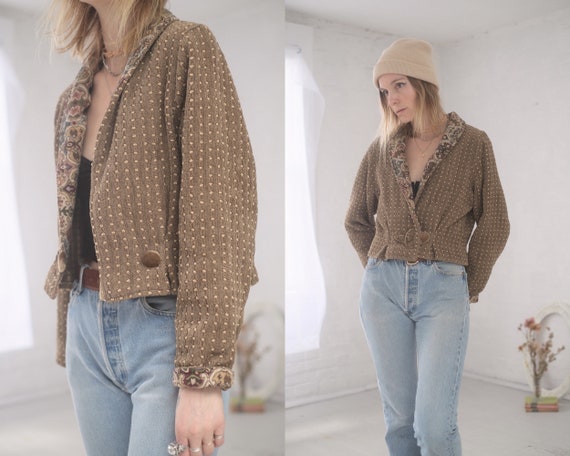 Velvet + Floral Tapestry Coat