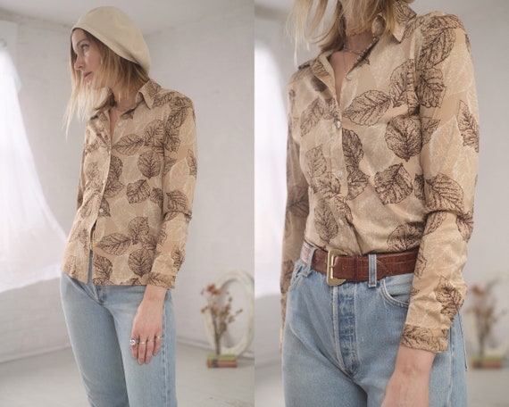 70s Autumn Leaves Blouse