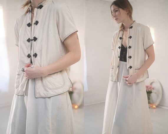 Raw Silk Chinese Top