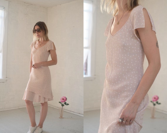 Nude Polka Dot Dress