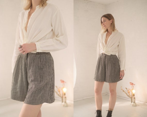 Plaid High Waist Shorts