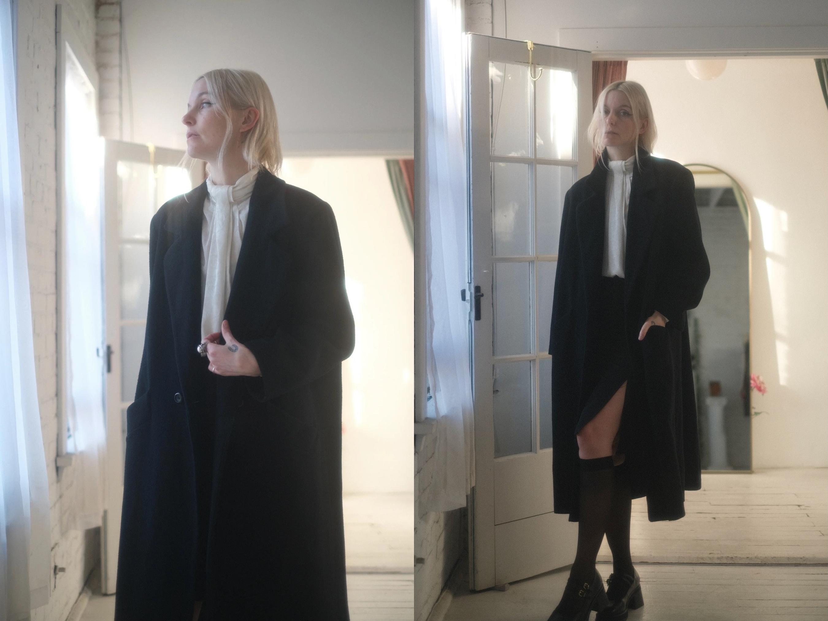 1990s Long Wool Coat - Etsy Canada