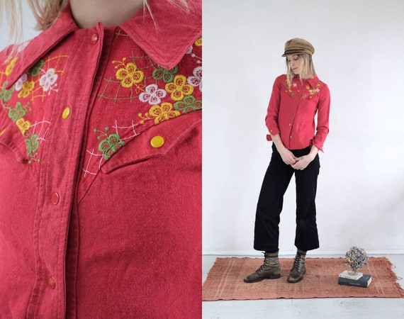 70s Embroider Shirt Jacket