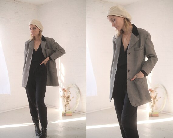 Houndstooth Wool Blazer