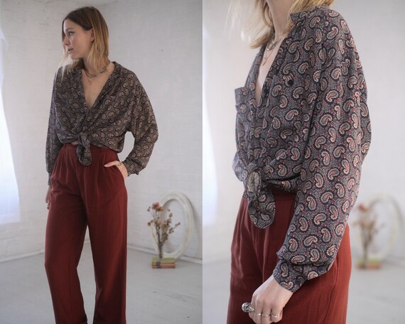 90s Paisley Blouse
