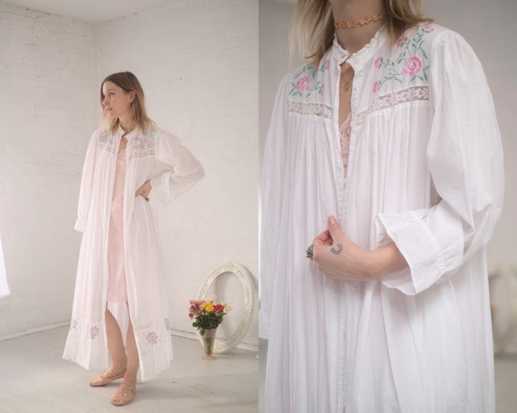 Rose Embroider Cotton Robe