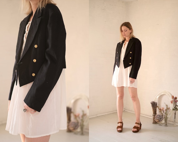 40s Crop Navy Coat